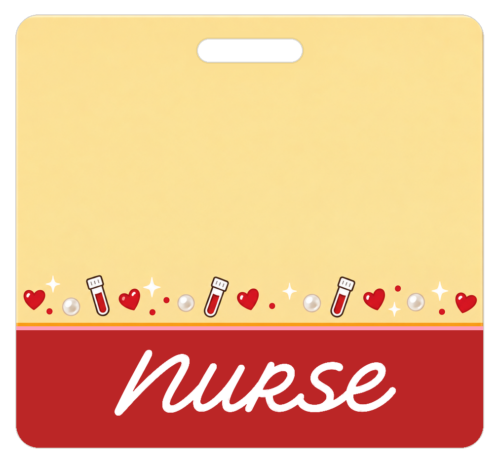 Badge Buddy — Apricot Blood Draw, Landscape / Horizontal ID, Banded Signature, NURSE preview