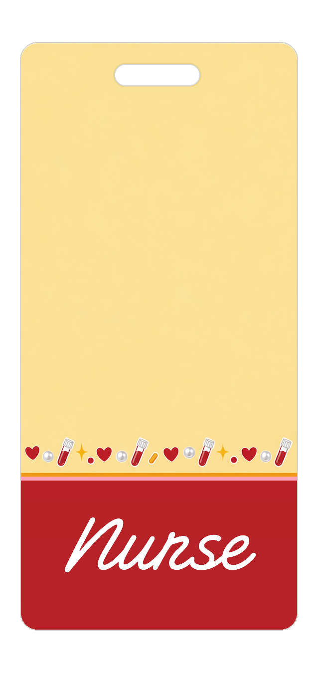 Badge Buddy — Apricot Blood Draw, Portrait / Vertical ID, Banded Signature, NURSE preview