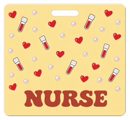 Badge Buddy — Apricot Blood Draw, Landscape / Horizontal ID, Solid Scatter, NURSE preview