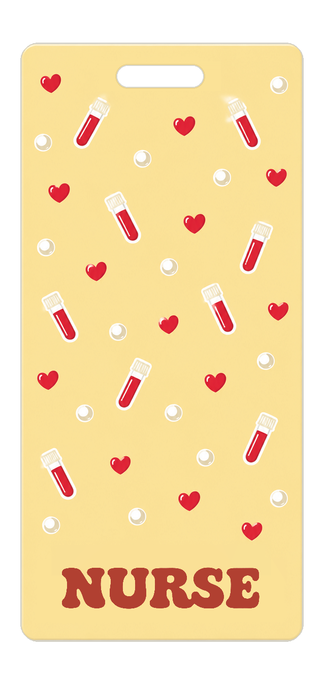 Badge Buddy — Apricot Blood Draw, Portrait / Vertical ID, Solid Scatter, NURSE preview