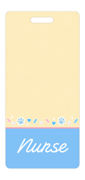 Badge Buddy — Blue Paw Pearl, Portrait / Vertical ID, Banded Signature, NURSE preview