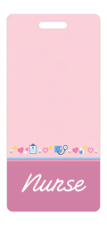 Badge Buddy — Blush Blue Clinic, Portrait / Vertical ID, Banded Signature, NURSE preview