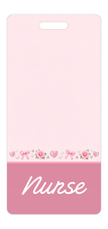 Badge Buddy — Blush Roses & Pearls, Portrait / Vertical ID, Banded Signature, NURSE preview