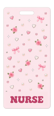 Badge Buddy — Blush Roses & Pearls