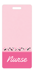 Badge Buddy — Candy Pink Hearts & Sprinkles, Portrait / Vertical ID, Banded Signature, NURSE preview