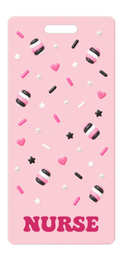 Badge Buddy — Candy Pink Hearts & Sprinkles