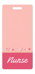 Badge Buddy — Coral Care Hearts, Portrait / Vertical ID, Banded Signature, NURSE preview