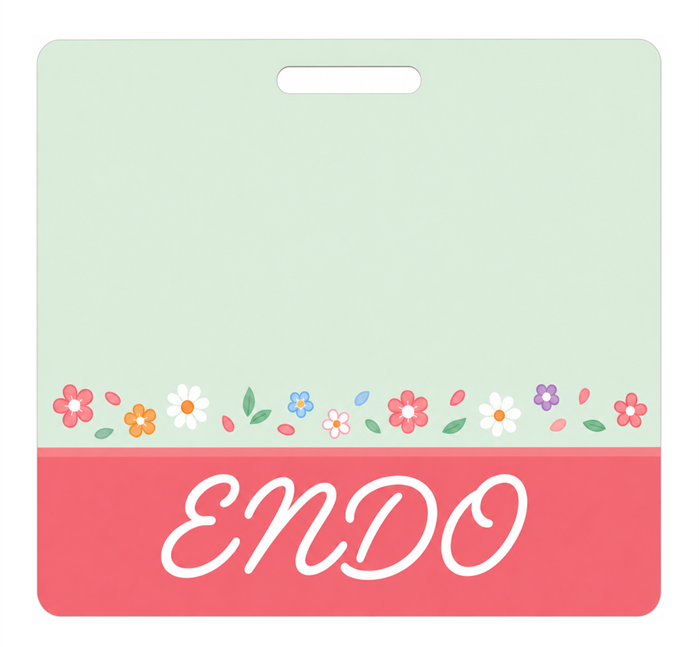 ENDO floral Badge Buddy, landscape Banded Signature design