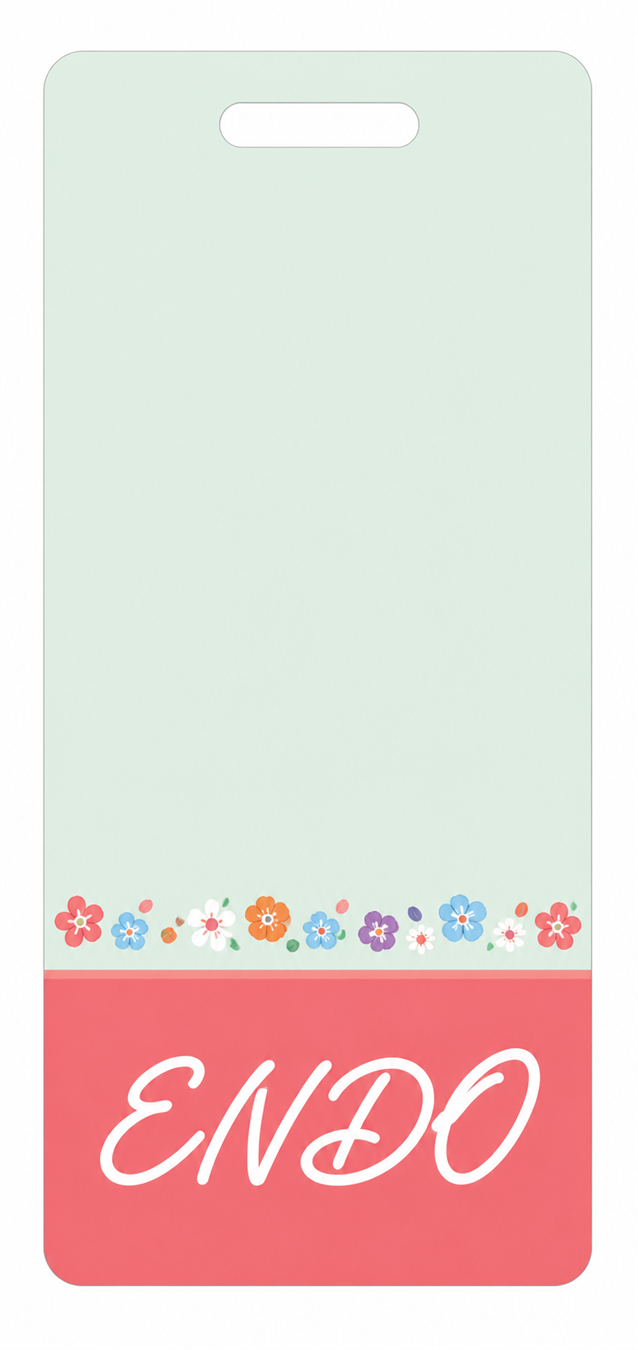 ENDO floral Badge Buddy, portrait Banded Signature design
