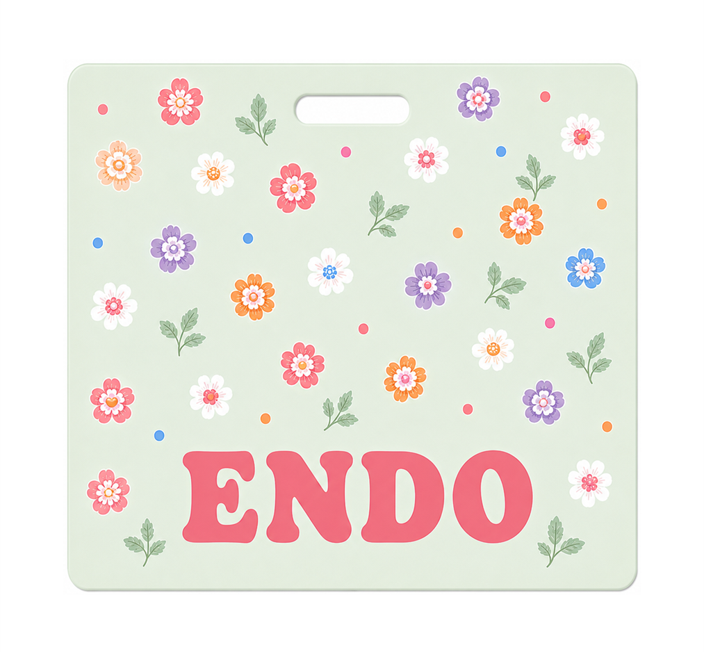 ENDO floral Badge Buddy, landscape Solid Scatter design