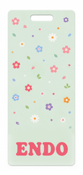 ENDO floral Badge Buddy, portrait Solid Scatter design