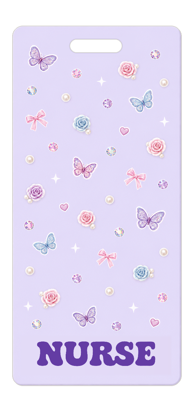 Badge Buddy — Lavender Crystal Butterflies