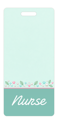 Badge Buddy — Mint Hearts & Capsules, Portrait / Vertical ID, Banded Signature, NURSE preview