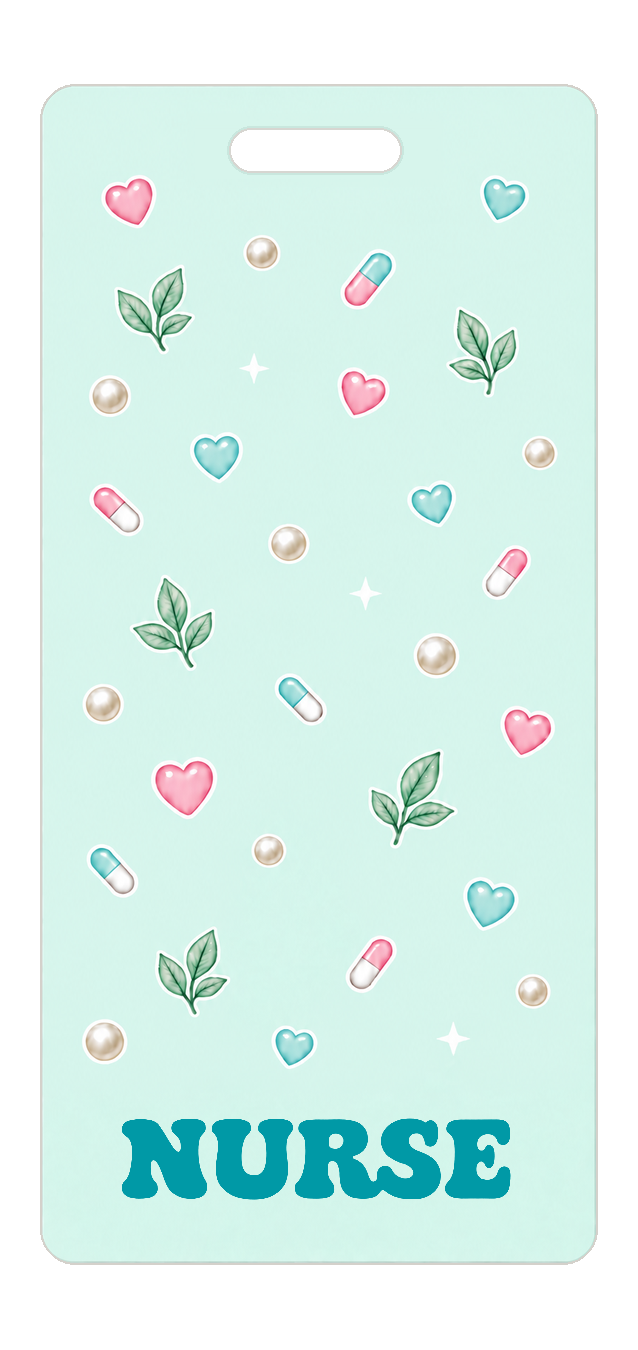 Badge Buddy — Mint Hearts & Capsules