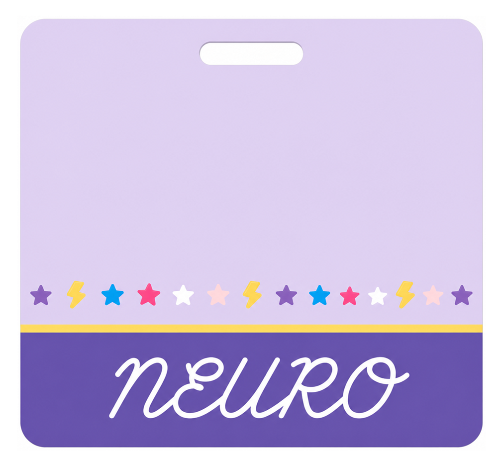NEURO purple electric Badge Buddy, landscape Banded Signature design