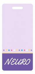 NEURO purple electric Badge Buddy, portrait Banded Signature design