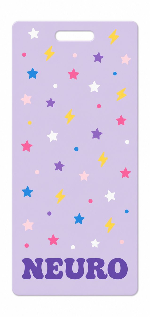 NEURO purple electric Badge Buddy, portrait Solid Scatter design