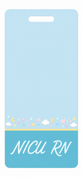 NICU RN pastel Badge Buddy, portrait Banded Signature design