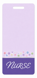 NURSE butterfly floral Badge Buddy, portrait Banded Signature design
