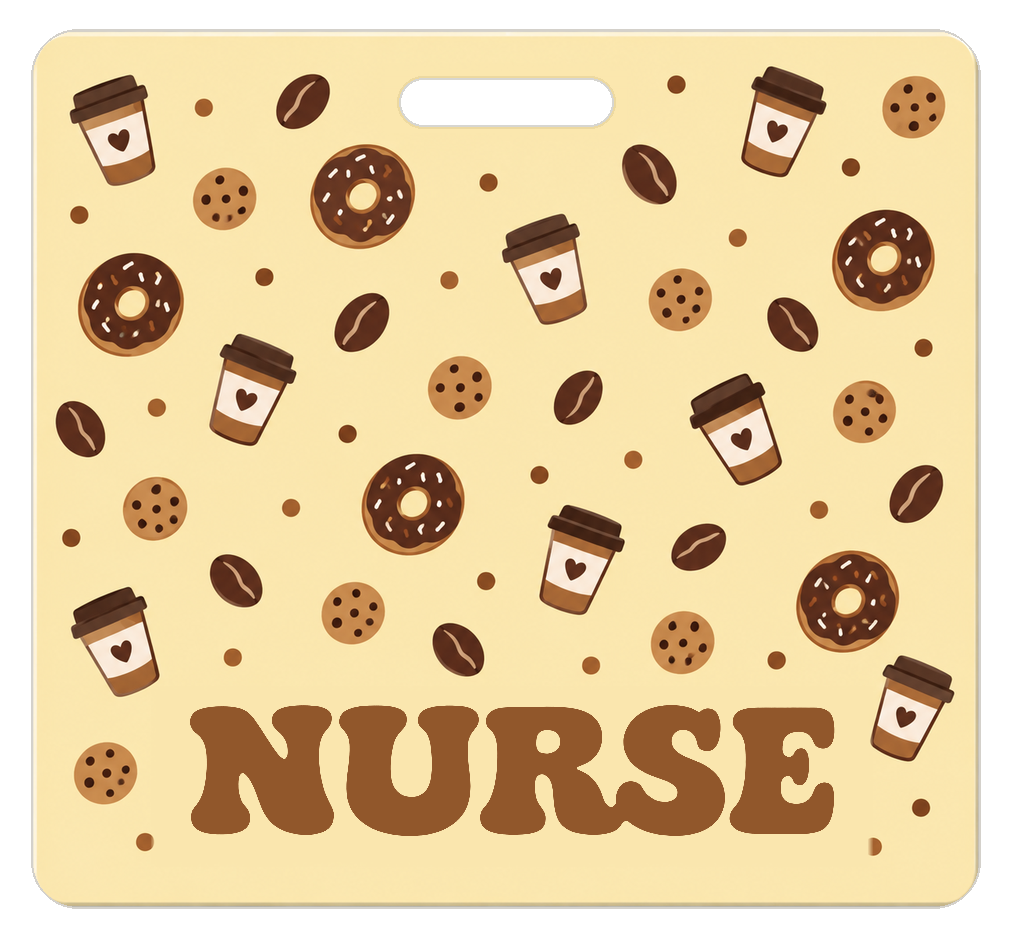 Badge Buddy — Vanilla Coffee Shift, Landscape / Horizontal ID, Solid Scatter, NURSE preview