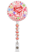 Decoden Cream Badge Reel — Never Give Up ONC RN Edition