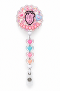 CARDIAC anatomical heart decoden cream badge reel finished product