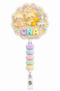 CNA Animals Cuties decoden cream badge reel with pastel beads