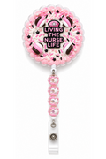 Decoden Cream Badge Reel — Living the Nurse Life Edition