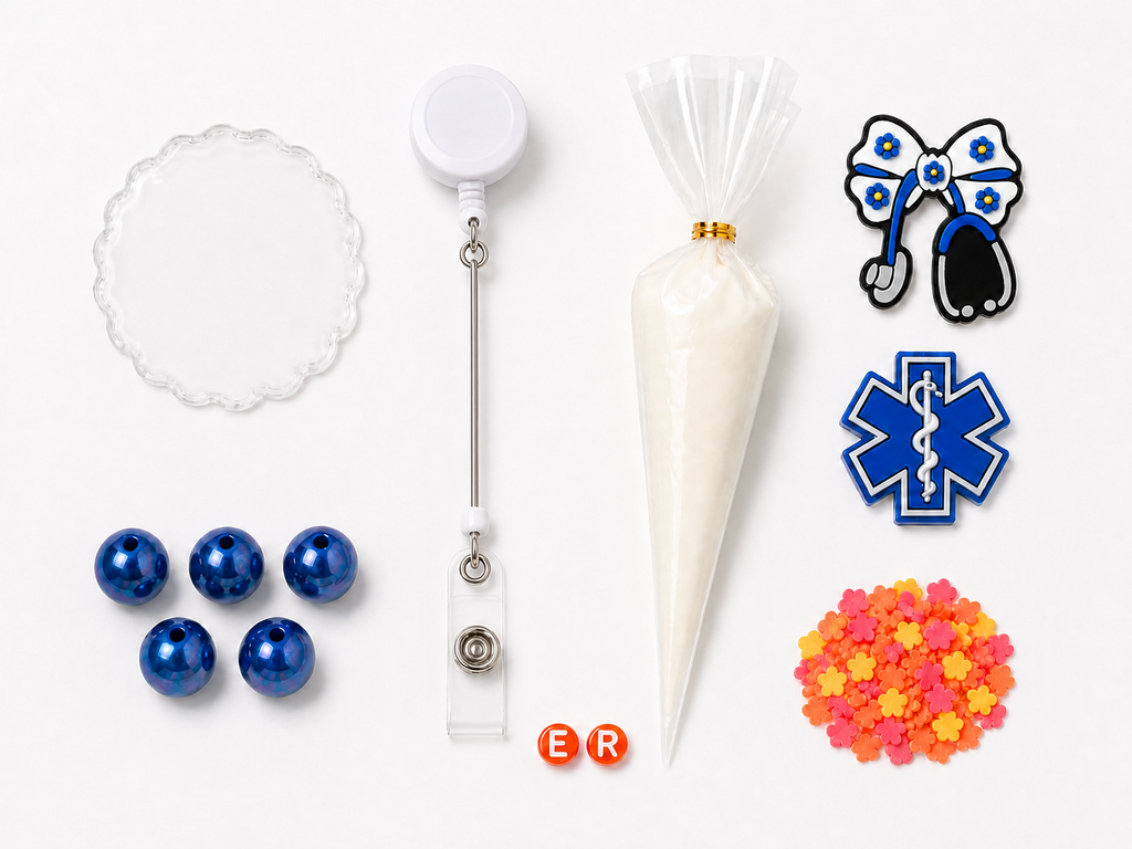 ER Stethoscope Bow decoden badge reel DIY kit contents