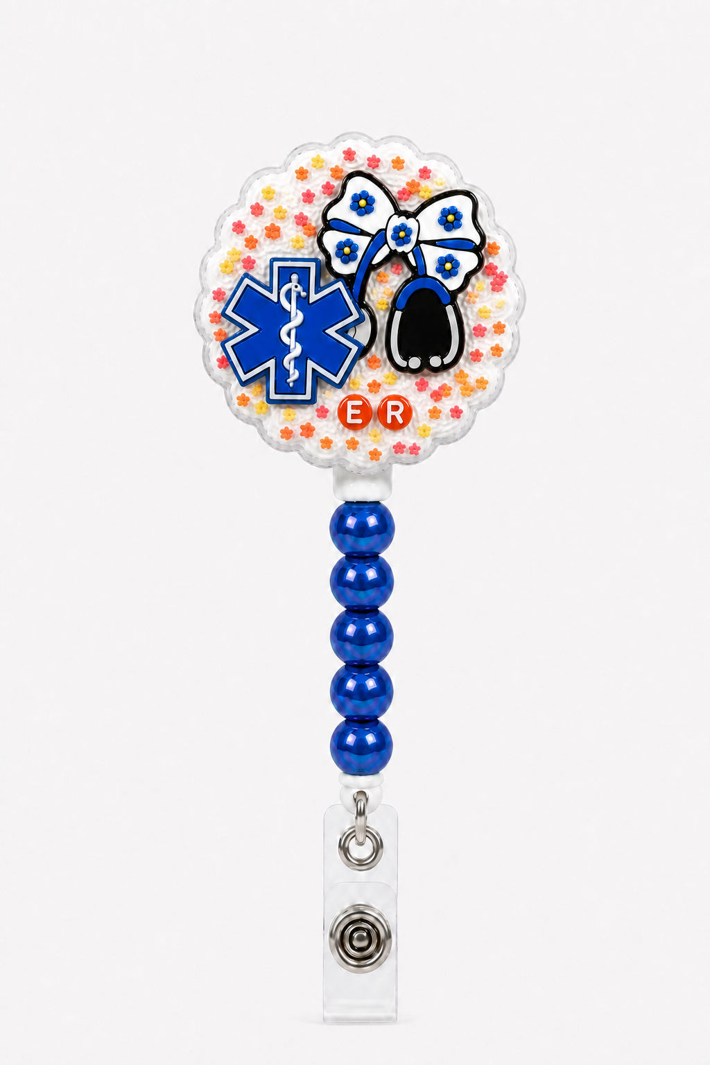 ER Stethoscope Bow decoden cream badge reel finished design