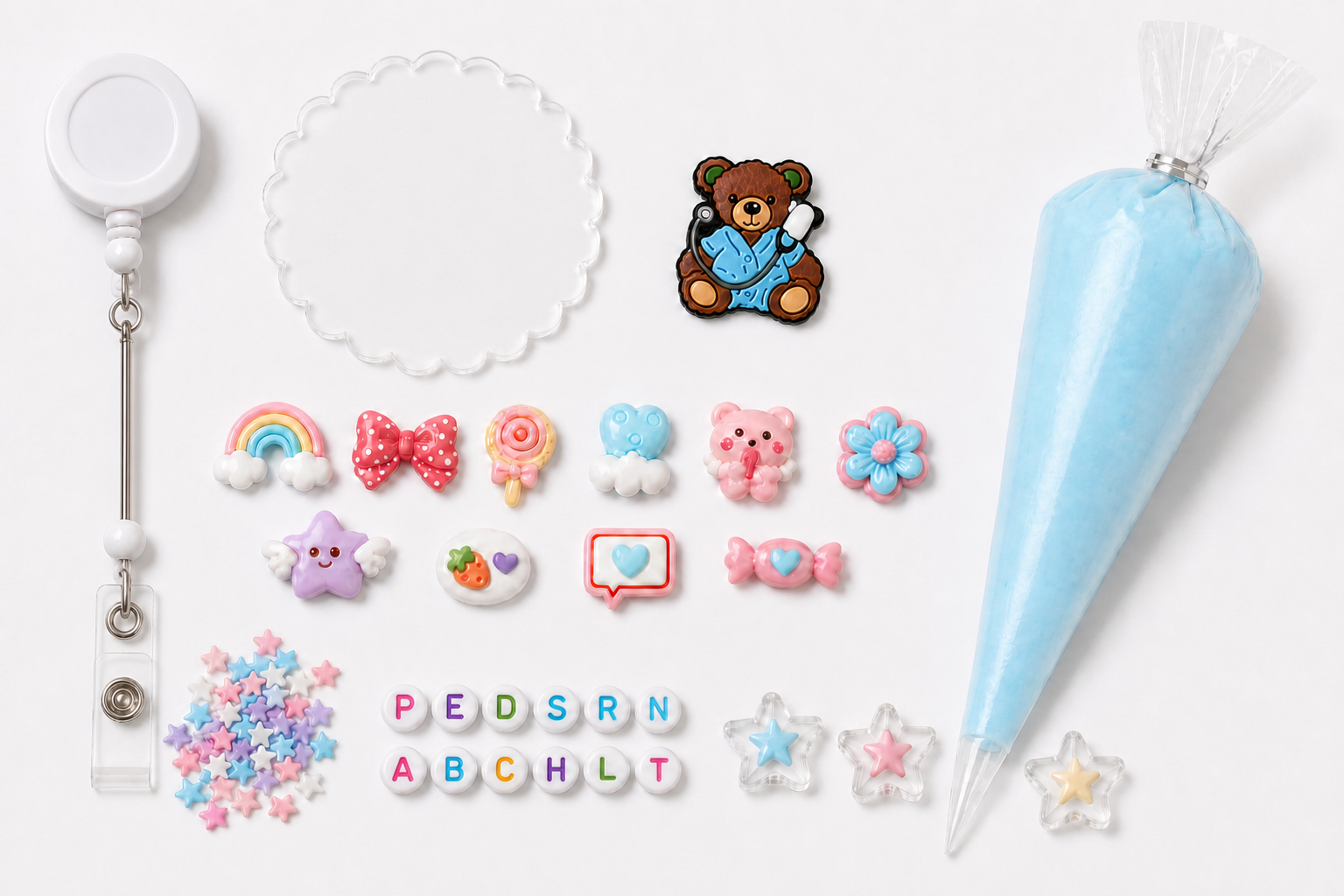 Decoden Cream Badge Reel — PEDS RN Edition