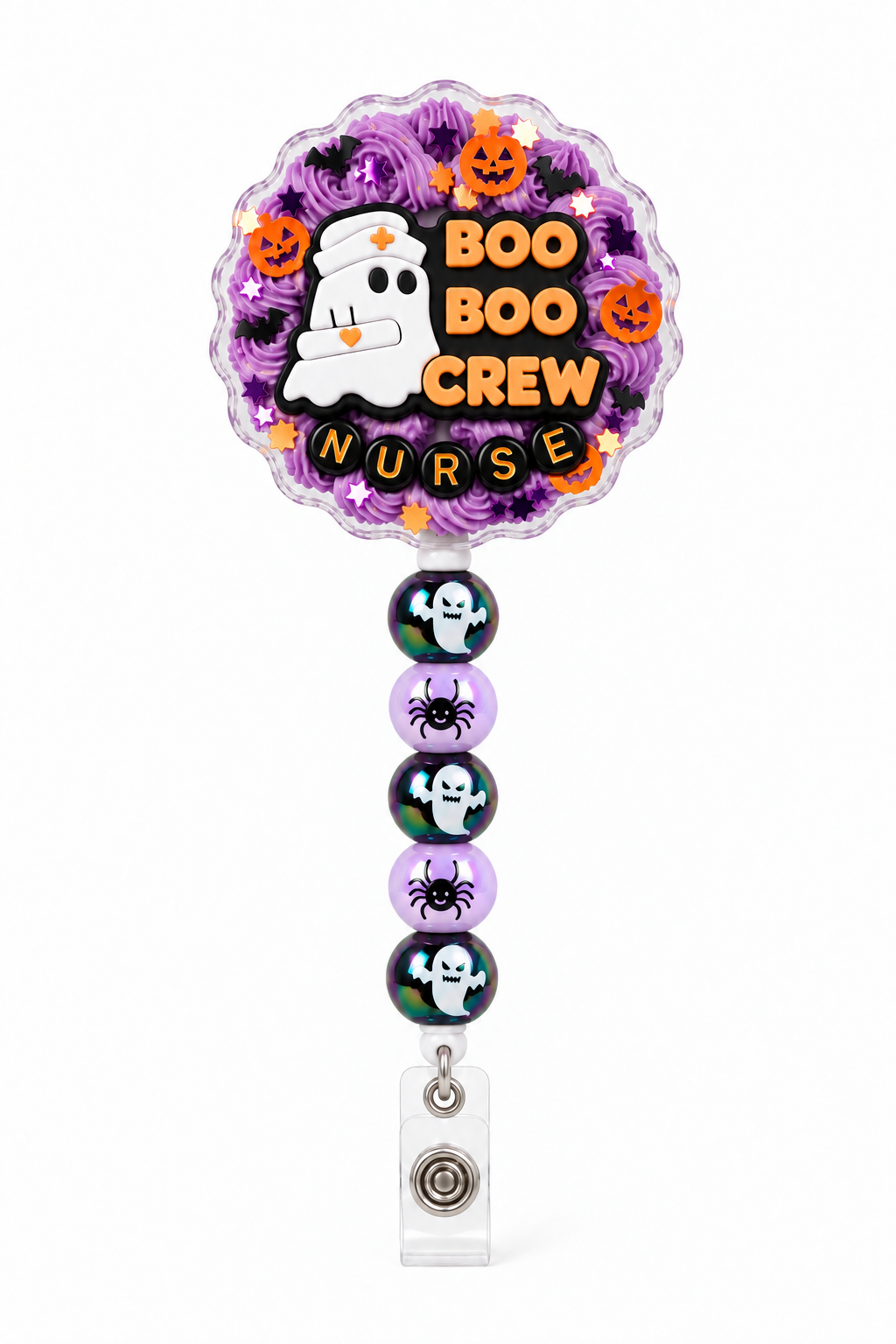 Boo Boo Crew Nurse Halloween decoden cream badge reel finished product