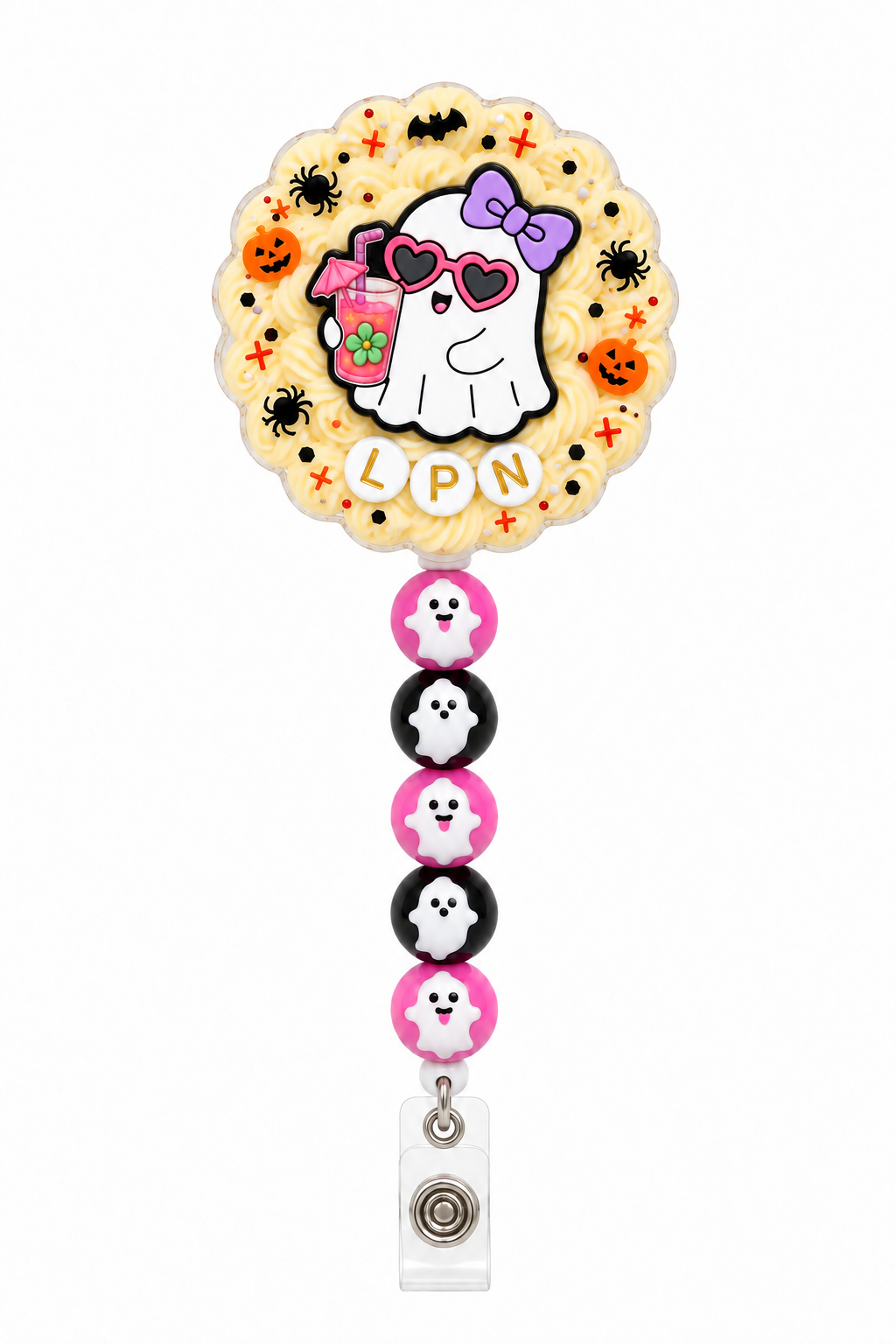 Tropical Ghost LPN Halloween decoden cream badge reel finished product