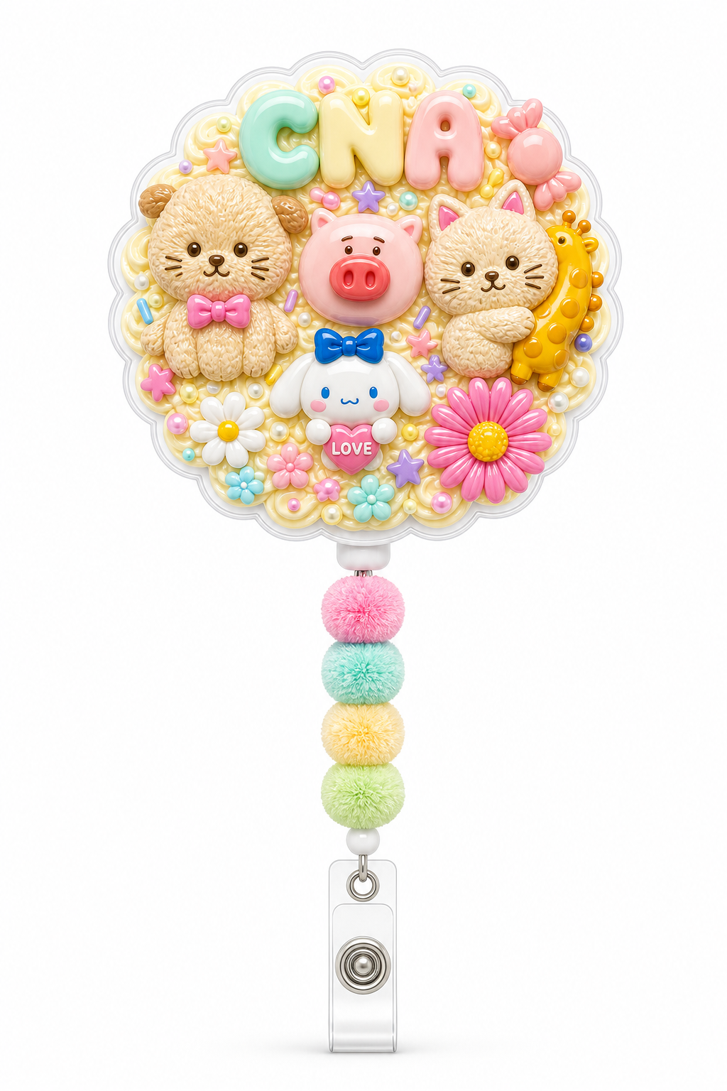 Decoden Cream Badge Reel — CNA Animals Cuties Edition