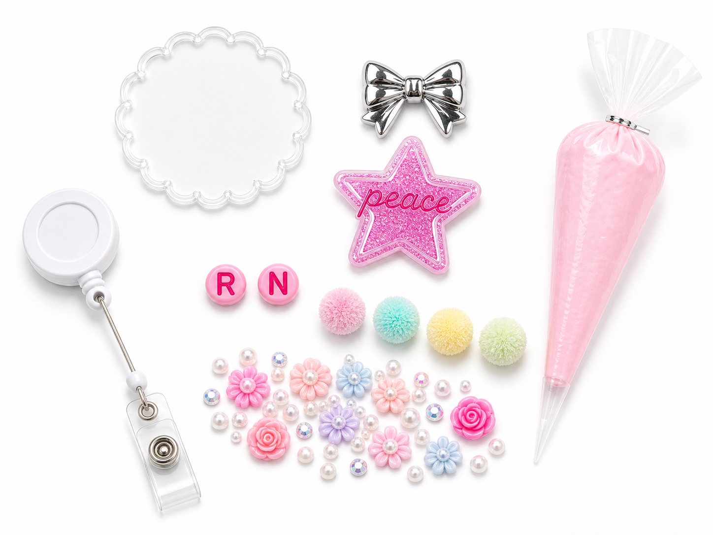 Decoden Cream Badge Reel — Peace RN Edition