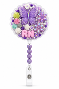 Decoden Cream Badge Reel — Lavender Butterfly RN Edition