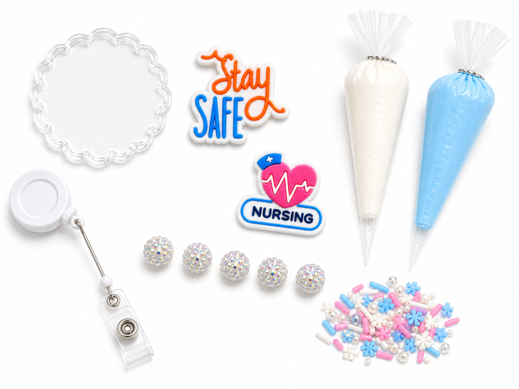 Decoden Cream Badge Reel — Stay Safe Nursing
