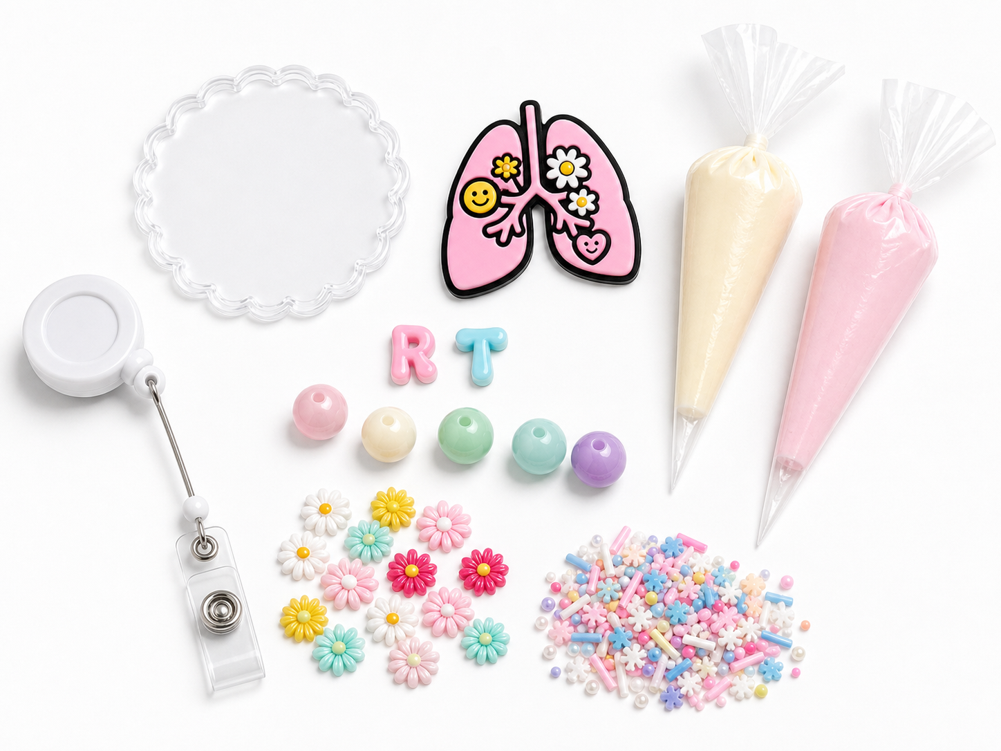 Decoden Cream Badge Reel — RT (Respiratory Therapy) Edition