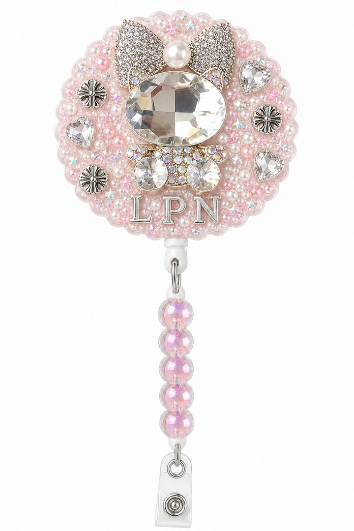 Decoden Cream Badge Reel — LPN Crystal Edition