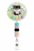 LUCKY Husky glow decoden cream badge reel finished design
