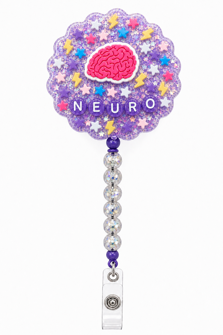 Decoden Cream Badge Reel — NEURO Brain Edition