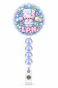 Pastel Medic Bear LPN decoden cream badge reel finished product