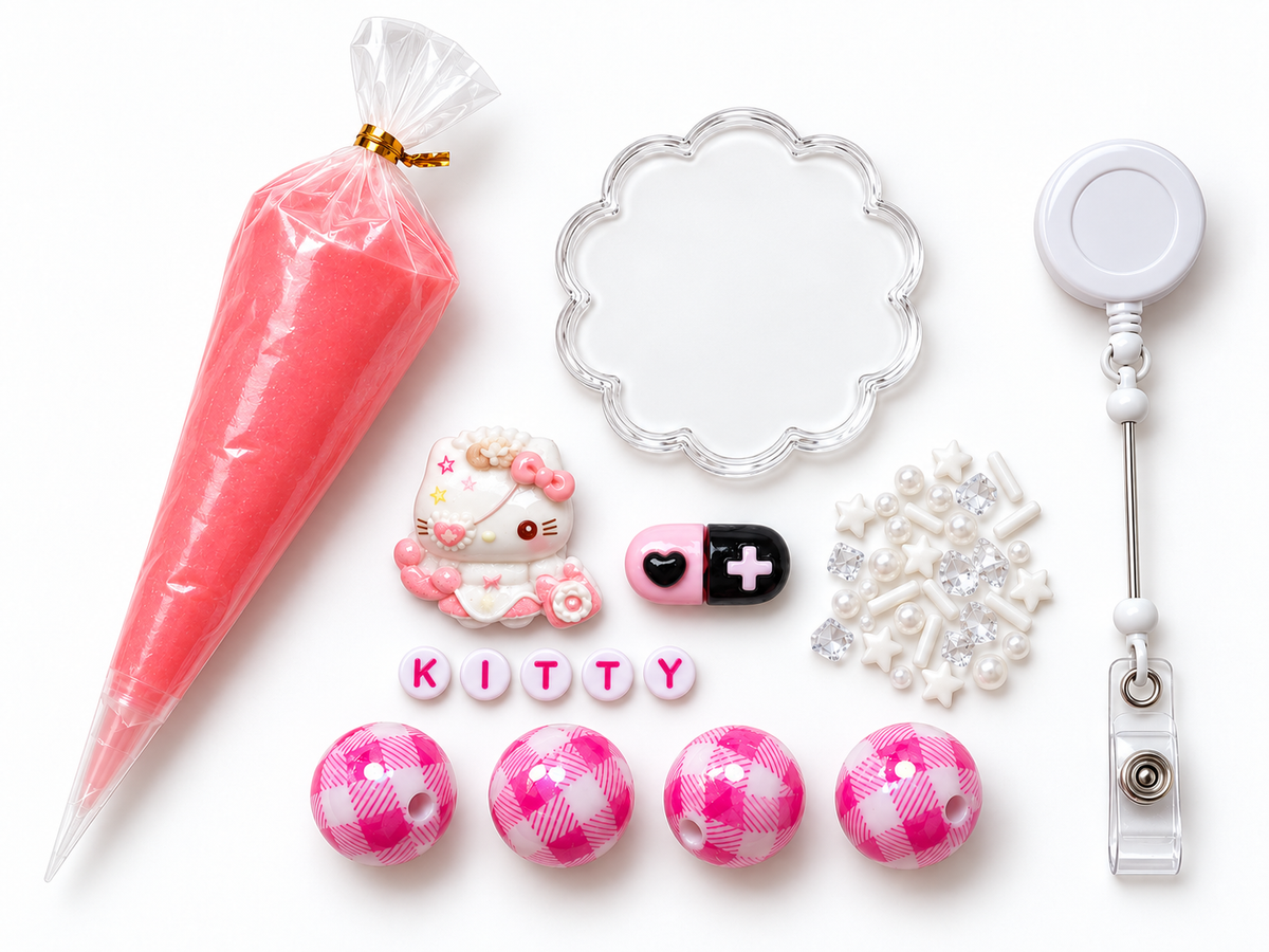 Pink Kitty Care DIY kit contents