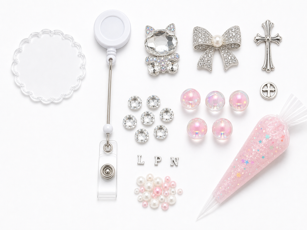 Decoden Cream Badge Reel — LPN Crystal Edition