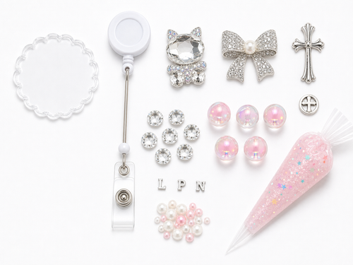 Decoden Cream Badge Reel — LPN Crystal Edition