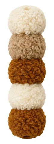 Cream and brown yarn pompoms
