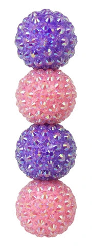 Purple and pink rhinestone balls