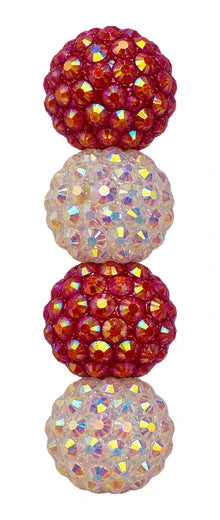 Ruby and opal AB rhinestone balls