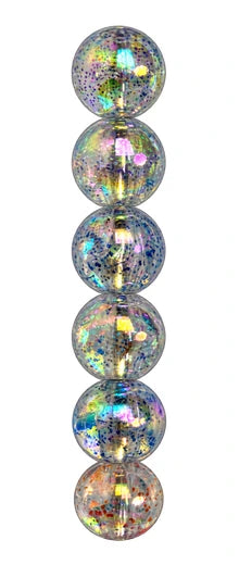 Clear iridescent glitter rounds