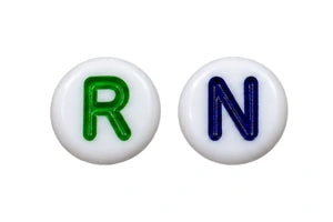 White round beads with rainbow
